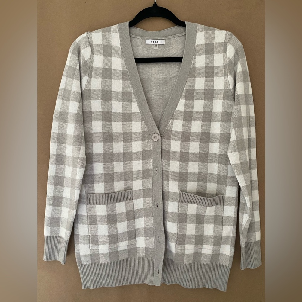 Sioni Gingham Patterned Cardigan